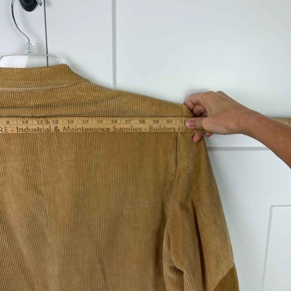 Vintage Garrison Park Corduroy Blazer Mens 50 Elbow Patch Beige Teacher Academia - Picture 9 of 11